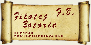 Filotej Botorić vizit kartica